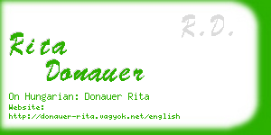 rita donauer business card
